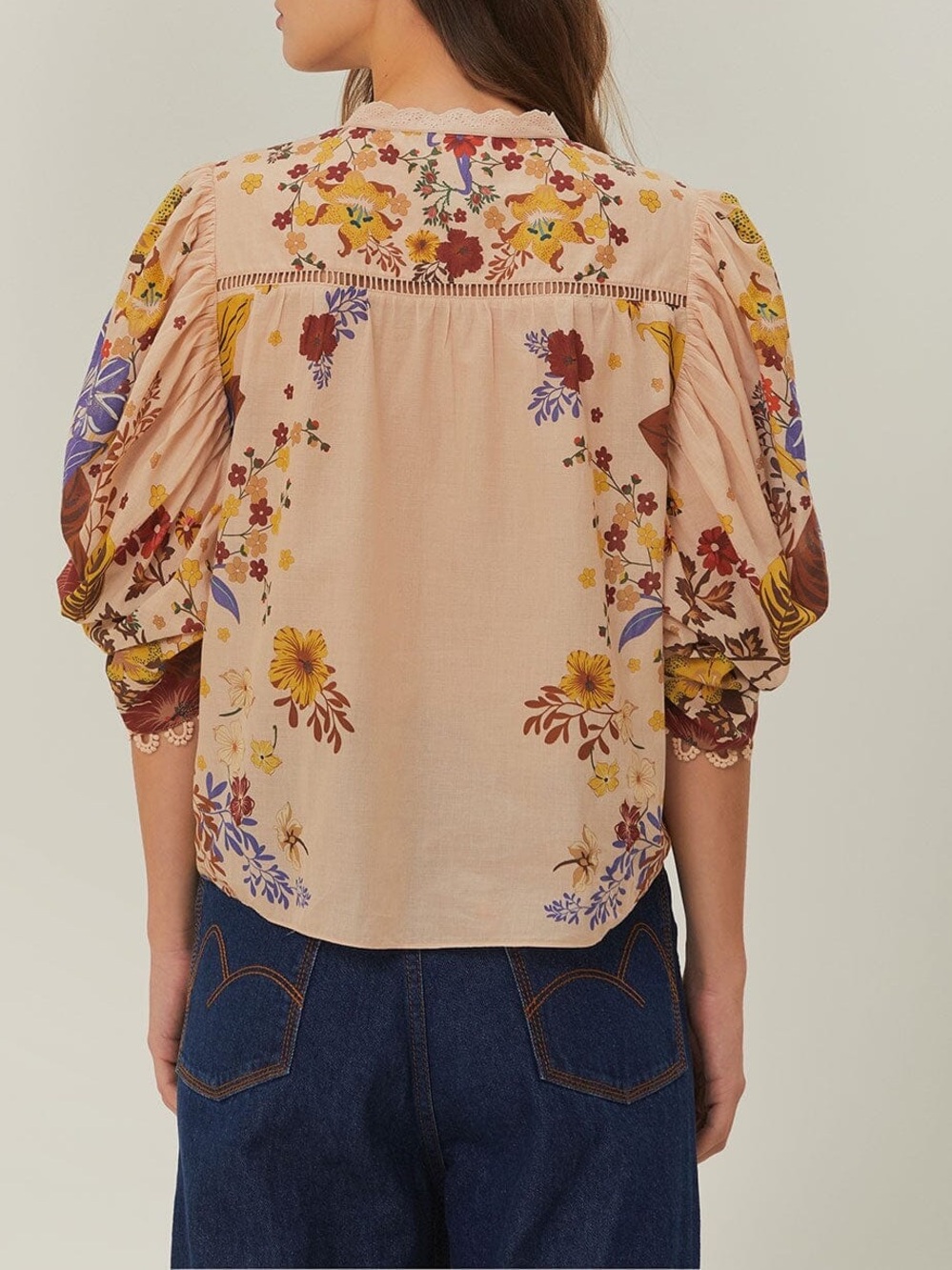 Farm Rio Pink Beauty Bouquet Blouse Size S - Picture 3 of 9